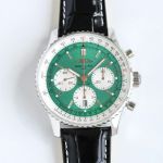 Breitling 43MM in Diameter B01 Movement Men's Mechanical Green Wrist Watch with Complication
